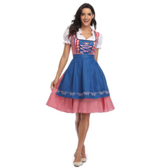 Damen Dirndlkleid Zweiteilig | Klassisches Trachtenkleid mit modernem Akzent in Blau