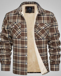 Markus | Herren Gefütterte Karierte Jacke in Khaki