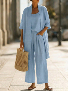 Rilara - dreiteiliges Loungewear-Set in Blau