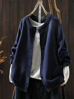 Aileen | Strickjacke mit Struktur in Blau