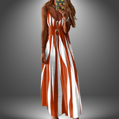 Angela | Langes, lässiges, handgefertigtes Kleid in Orange