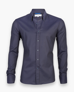 Herren Modisches Zip Fit Hemd | Sportlich Elegant in Dunkelblau