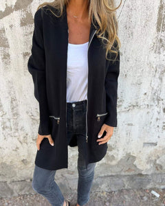 Easora™ - Lässiger und Bequemer Hoodie im Cardigan-Stil in Schwarz