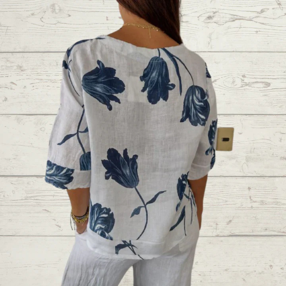 Lockere Blumenmuster Bluse für Damen