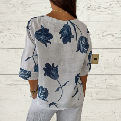 Lockere Blumenmuster Bluse für Damen