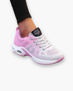 Damen Bequeme Laufschuhe | Atmungsaktiv und Stabil in Grau/Rosa