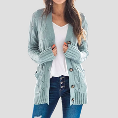 Josephine | Kabelstrick-Cardigan in Hellblau
