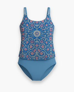 Damen Stilvoller Tankini | Modernes Oberteil für Strand und Pool in Blau
