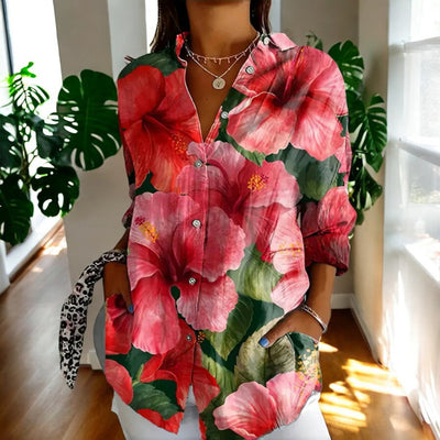 Yvonne®️™ | Vintage-Bluse mit Blumendruck