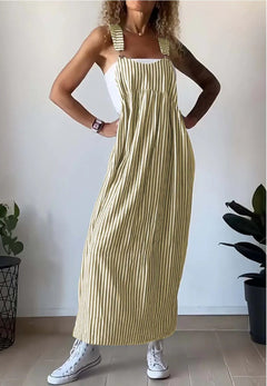 Hannelore®  | Lässiges gestreiftes Jumpsuit-Kleid in Gelb