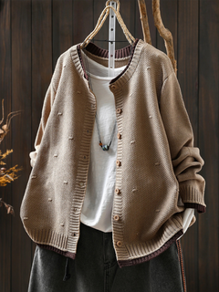 Aileen | Strickjacke mit Struktur in Creme