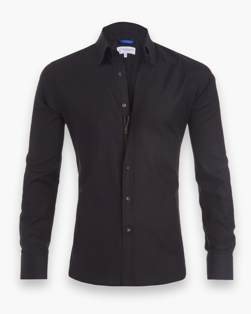 Herren Modisches Zip Fit Hemd | Sportlich Elegant