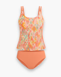 Damen Stilvoller Tankini | Modernes Oberteil für Strand und Pool in Orange