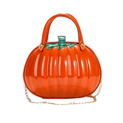 Melanie – Kürbisförmige Handtasche mit verstellbarem Riemen in Orange