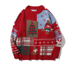 Unisex Klassischer Strickpullover | Weihnachten in Rot