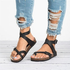 Margo® | Wunderschöne Sandalen mit Lederriemen in Schwarz