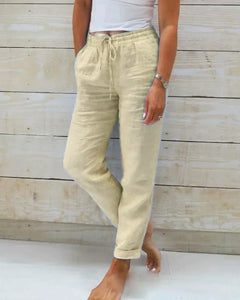 Stacy | Stilvolle Leinenhose für Damen in Beige