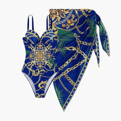 Eleganter Zweiteiler - Damen Badeanzug für den Sommer in Blau