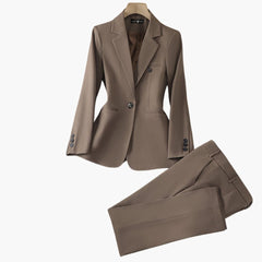 Elegantes Blazer-Set für Frauen - Perfekter Hosenanzug in Braun