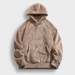 Sophie | Damen Hoodie weich & flauschig modern getragen in Khaki