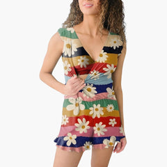 Vintage Blumen-Jumpsuit – Damen Einteiler für den Sommer in Mehrfarbig