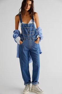 Shaira – Lockerer Jeans-Overall in Dunkelblau
