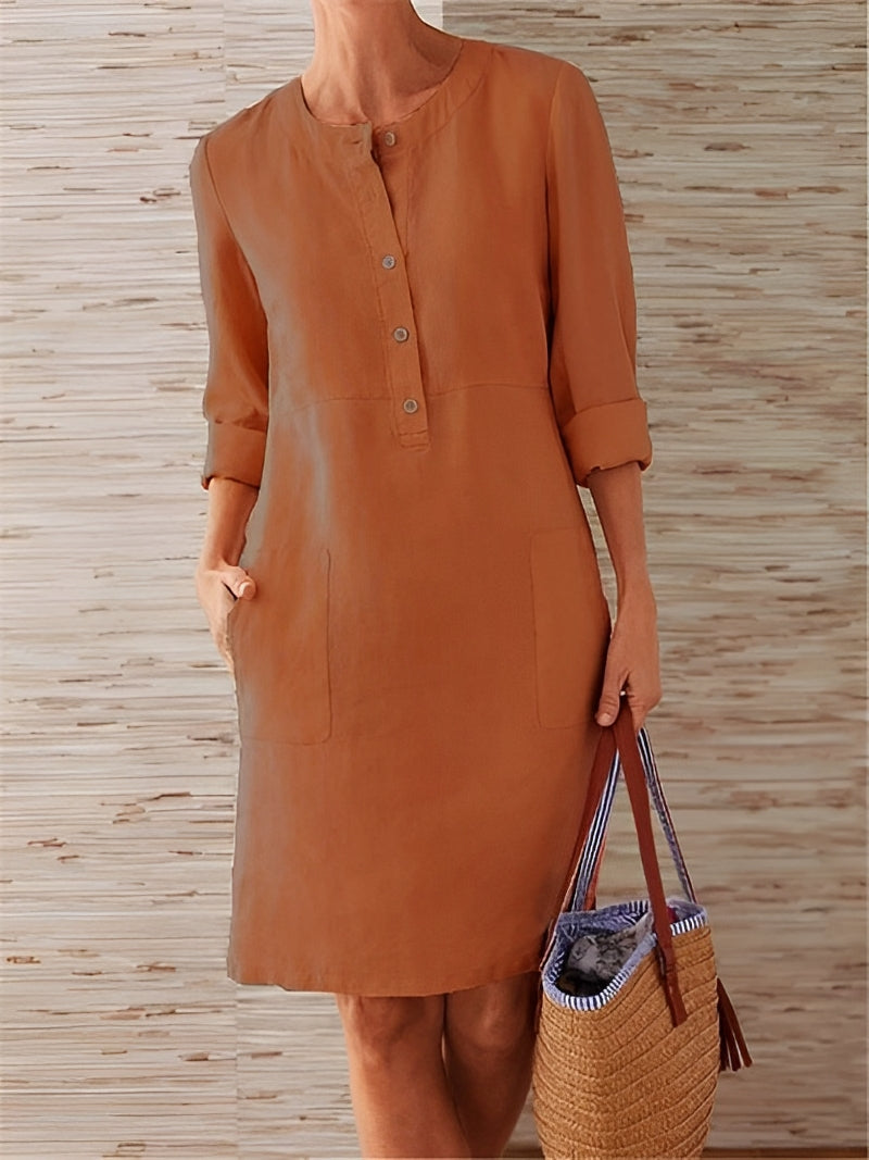 Blaire - Elegantes und lockeres Leinenkleid für Damen