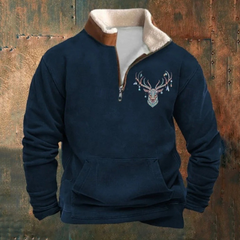 Yvo® | Quarto Reißverschluss Pullover in Blau