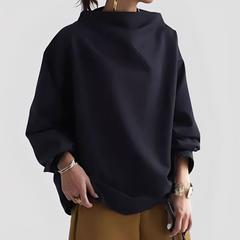 Twyla - Weit geschnittener Pullover in Schwarz