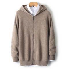 Kenton - Zip-Hoodie - Minimalistischer Rippstil in Kamel