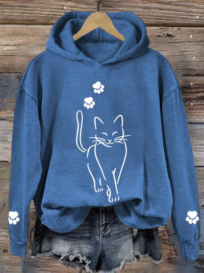 Kapuzenpulli mit Katzenmotiv für Frauen
