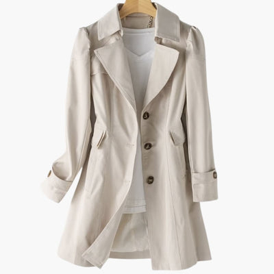 Damen Trenchcoat mit doppelt-knöpfigem Verschluss und verstellbarer Taille