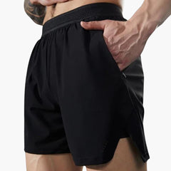 Herren Sportshorts mit Innenhose und schnell trocknendem Stoff in Schwarz