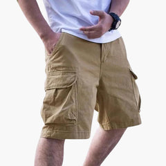 Herren Sommer Cargo Shorts mit Taschen und Reißverschlussverschluss in Braun