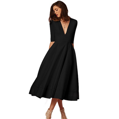 Erykah - Elegantes Retro-Kleid mit V-Ausschnitt