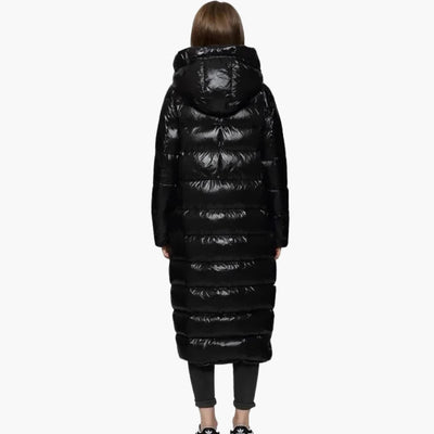 Damen Daunenjacke mit Kapuze und Reißverschluss in voller Länge