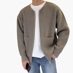 Beau | Trendiger Cardigan in Khaki
