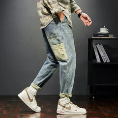 Raito | Retro-Jeans im japanischen Stil in Verwaschenes Graublau