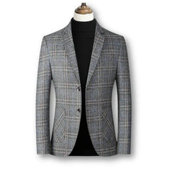 Lukas | Eleganter Herrenblazer im Tartan-Stil in Grau