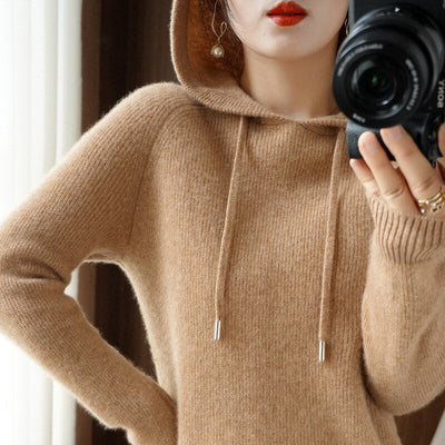 Damen Kapuzenpulli mit Langarm | Strick