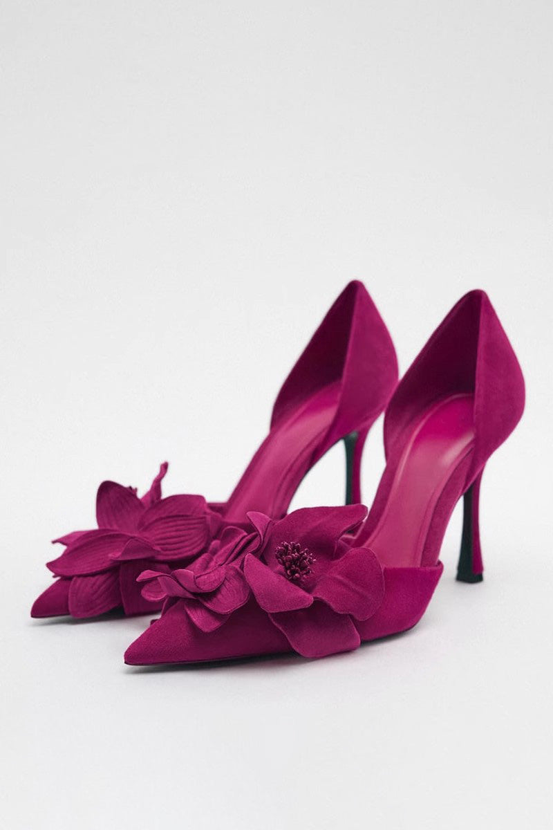 Maritza® | Spitzen High Heels mit Blumendekor