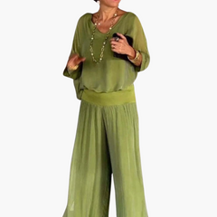 Astrid | Zweiteiliges Boho-Set in Olivgrün