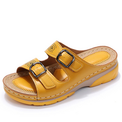 Risel - gepolsterte orthopädische Sandalen in Gelb