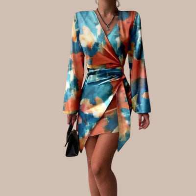 Cicely - Wickelkleid für Damen mit abstraktem Print