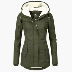 Gefütterte Winterjacke mit Kapuze für Herren in Grün