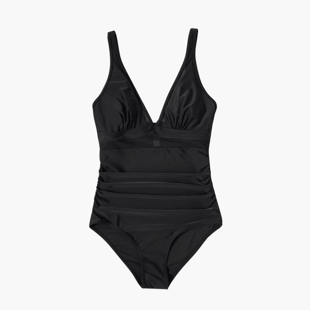 Badeanzug mit Mesh für Damen – sexy Einteiler High Waist
