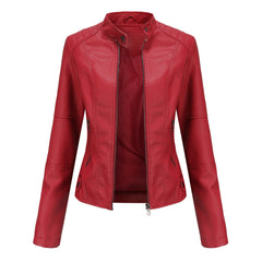 Laila - Lederjacke - Einzigartiges Design in Rot