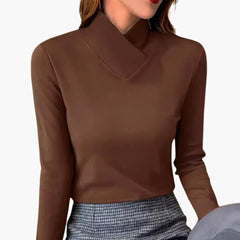 Mara | Eleganter Rollkragenpullover in Braun