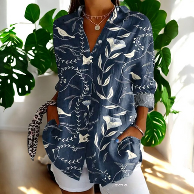 Yvonne®️™ | Vintage-Bluse mit Blumendruck