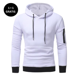 ASTHON  – Herbst-KapuzenHoodie für Männer in Weiß